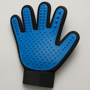 12 Enhanced Five Finger Design Pet Deshedding Glove For Hard To Reach Areas And Sensitive Skin Care