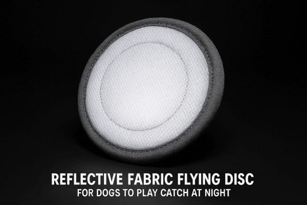 Reflective Fabric Flying Disc For Dogs To Play Catch At Night And Improve Outdoor Athletic Skills