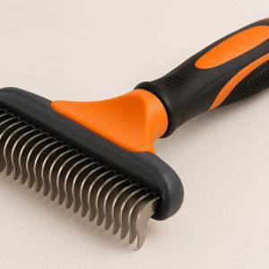 5 Undercoat Rake Deshedding Tool For Large Dogs With Thick Fur To Reduce Shedding By Ninety Percent