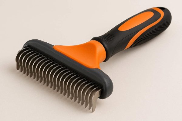 Undercoat Rake Deshedding Tool For Large Dogs With Thick Fur To Reduce Shedding By Ninety Percent