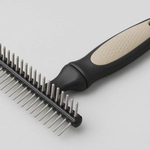 7 Rotating Pin Pet Grooming Comb For Long Haired Breeds To Detangle Mats Without Pulling Sensitive Skin
