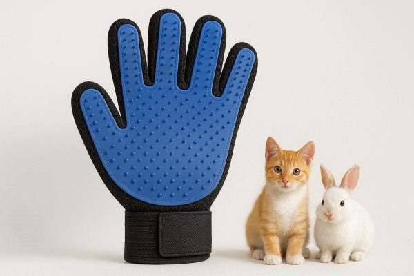16 Fine Tip Pet Grooming Glove For Small Cats And Rabbits With Extra Soft Rubber For Gentle Touch
